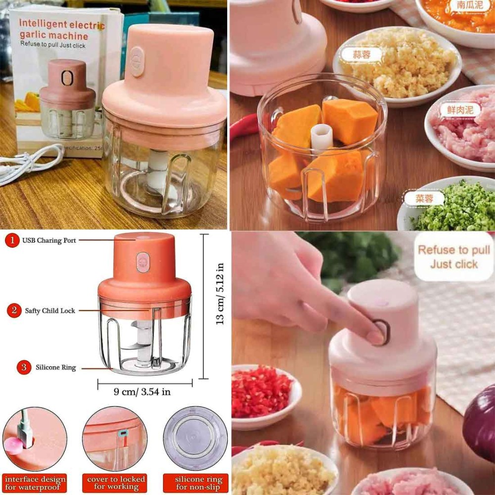 Electric Mini Garlic Chopper Mixer, Fruit-Vegetable Cutter Supplement Machine Blender