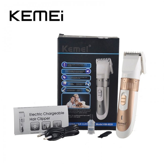 Kemei KM-9020 Exclusive Rechargeable Hair Clipper & Trimmer - Gold